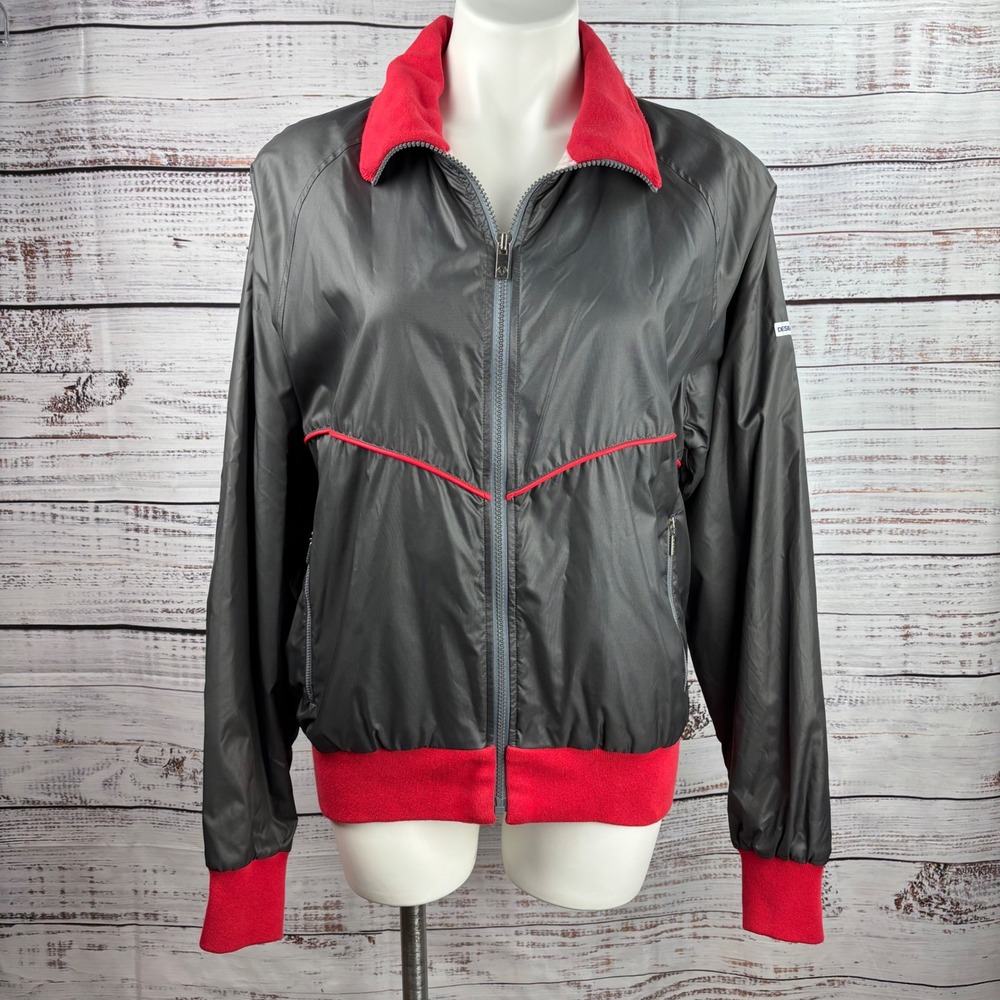 Descente vintage Men's gray Red Track Jacket Made in Japan Windbreaker Med READ
